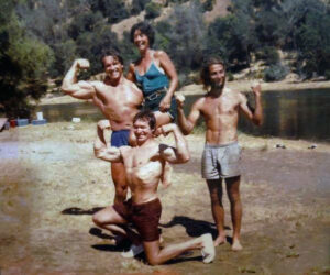 Posing with Arnold Schwarzenegger