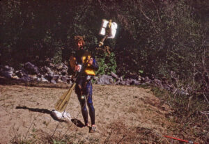 Scott Imsland with improvised kayak paddle