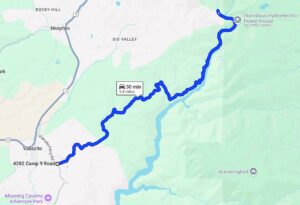 Map of Camp Nine Road
