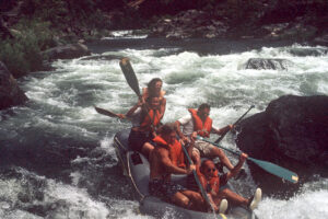 A raft in a rapid
